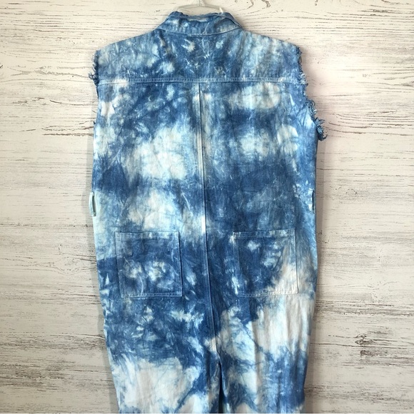 NO. 1 LOS ANGELES Acid Wash Denim Distressed Jumpsuit L - Picture 8 of 10